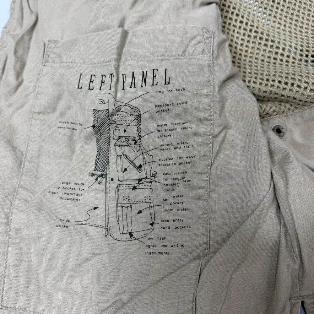 Banana Republic Safari Photography Vest Mens Medium Khaki Multi-Pocket Utility